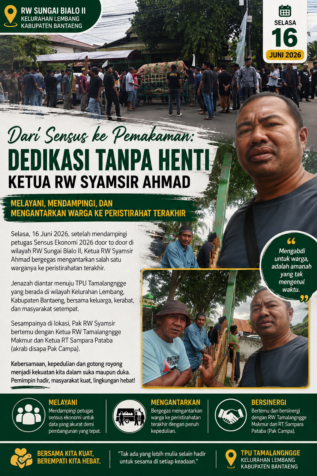 Dari Sensus ke Pemakaman: Dedikasi Ketua RW Sungai Bialo II Mengabdi Tanpa Batas untuk Warga